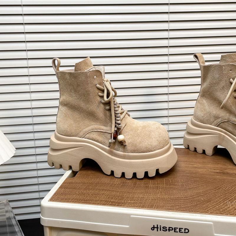 Fashion Versatile Frosted Big Head Martin Boots Women's Popular 2025 Autumn New Su Motorcycle Boots Short Rhubarb Boots Women's