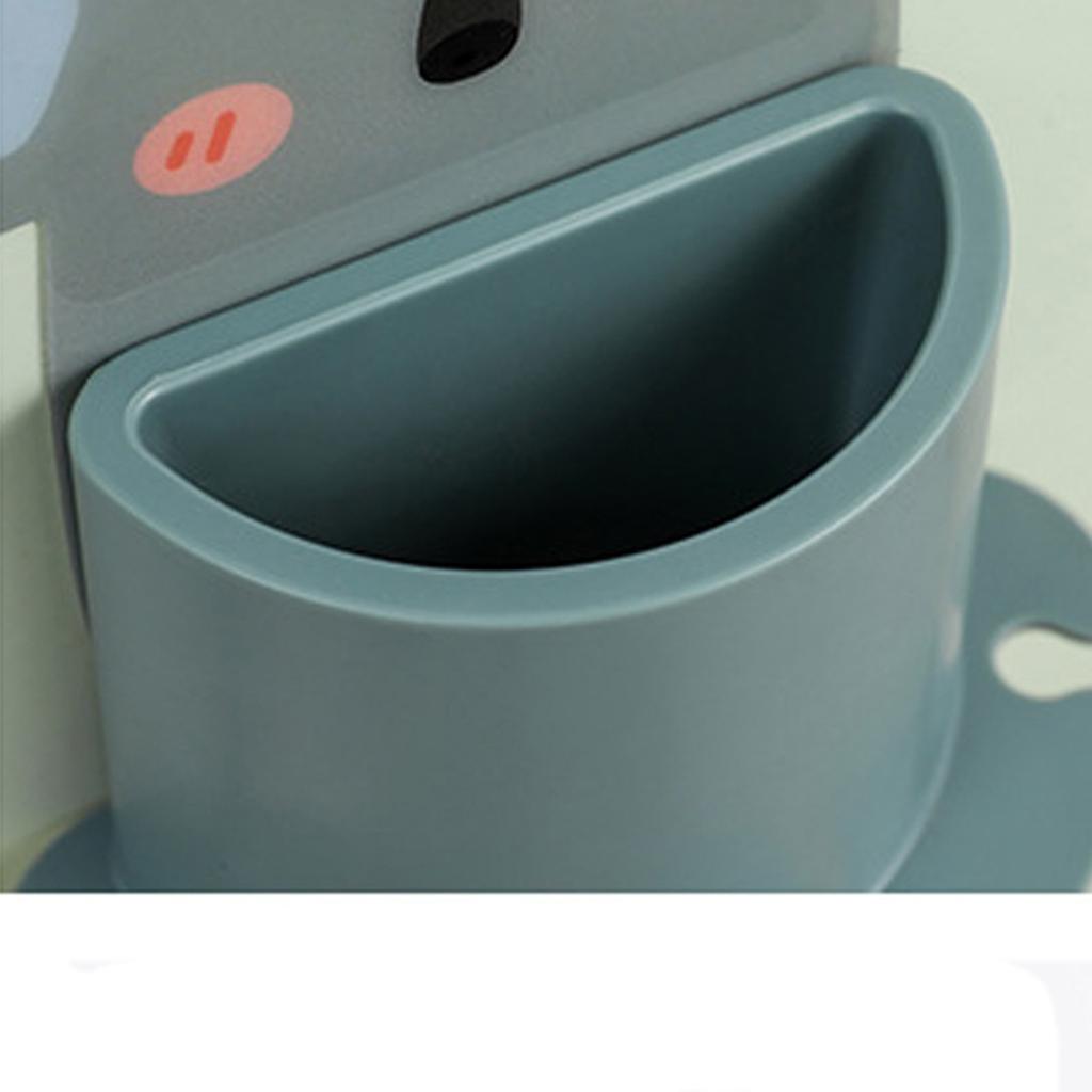 Cartoon Animal Toothbrush Holder No Drilling Wall Mounted Toothbrush Organizer Bathroom Storage Rack with Suction Cup for Easy Installation