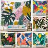 Tropical Green Plants Flowers Leaves Digitalprinted Polyester Tapestries Living Rooms Bedrooms Macrame Wall Hanging Room Decor