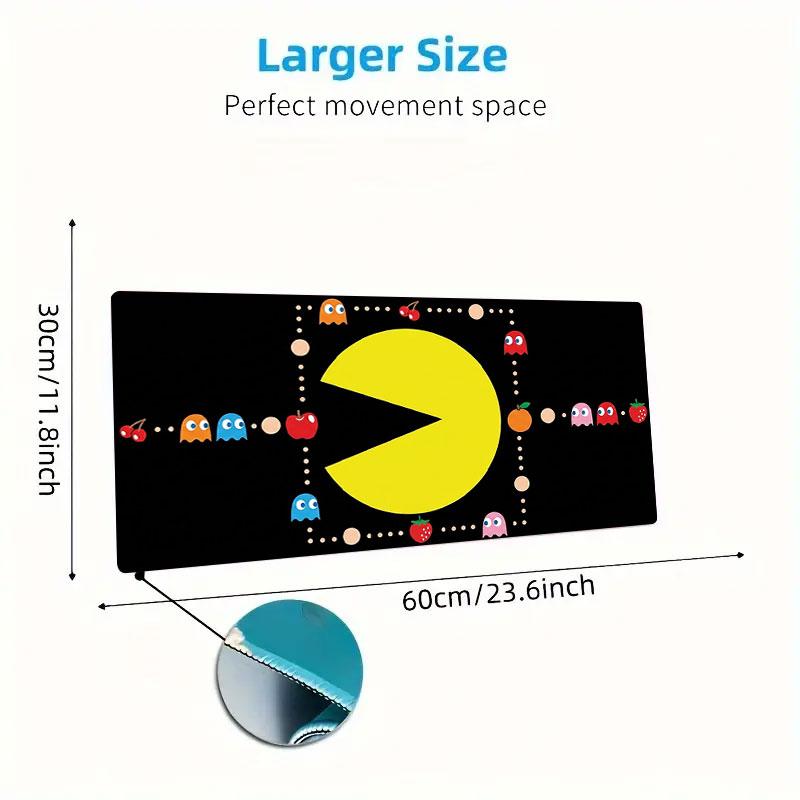 Pac-Man Large Size Mouse Pad Large Gaming Table Cushion Non-slip Laptop Tablet Big Mousepad XXL Mat Mini PC Playmat With Lock Edge