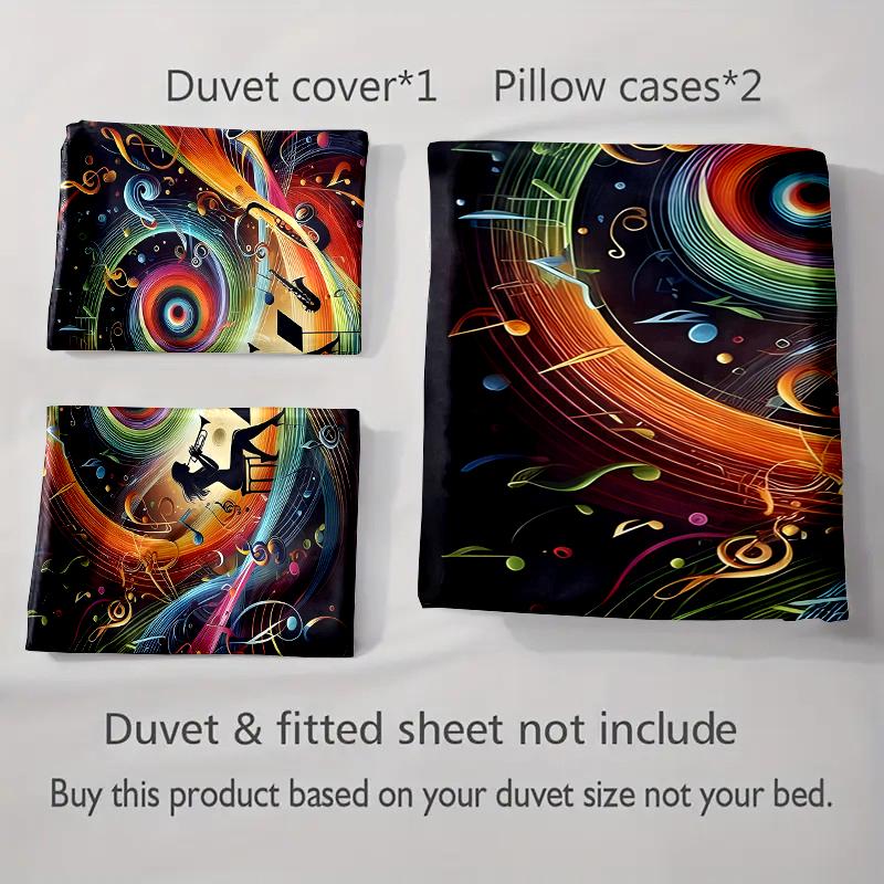Musical swirl artwork. Bedding Duvet cover sets Duvet covers Pillowcases gifts (1 * Duvet Cover 2 * Pillowcases, without duvet insert)