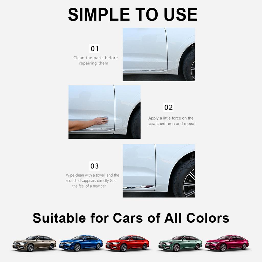 Nano Sparkle Cloth for Car Scratches, 2PCS Nano Car Scratch Remover Easy to Repair Light Scratches Swirls Paint Residues