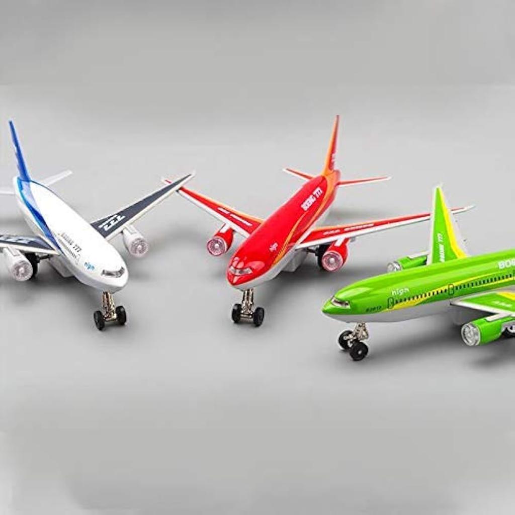 1/400 Diecast Metal Plane Model Leker 7 Tommer Boeing 777 Pull Back Replica med lyd og lett flymodell for barn Leker