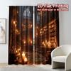 2pcs, 2D FLAT PRINTING Curtains (Without Rod) Mystic Library Creative Chic Curtains Durable Polyester Curtains Decorations