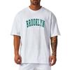 Outdoor Leisure Fashion Men's Summer Loose Round Neck British Letter Print Short-sleeved T-shirt Comfortable Sweat-absorbent Top