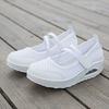 Women's Breathable Nurse Shoes Air Cushion Mesh Wedge Walking Shoes Hook & Loop Non-slip Lightweight Casual Footwear Thick Soled
