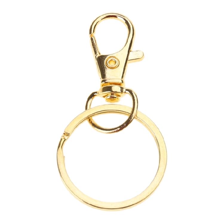 Packung mit 100 drehbaren Karabinerhaken mit Schlüsselringen Drehhaken mit Schlüsselringen Karabinerhaken für Schlüsselanhänger