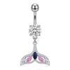 Surgical Steel Belly Button Ring 1Pcs Sparkling Cubic Zirconia Lovely Dangle for Women Girls Birthday Gift Body Piercing Jewelry