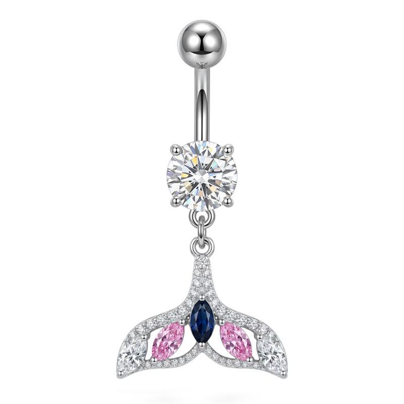 Surgical Steel Belly Button Ring 1Pcs Sparkling Cubic Zirconia Lovely Dangle for Women Girls Birthday Gift Body Piercing Jewelry
