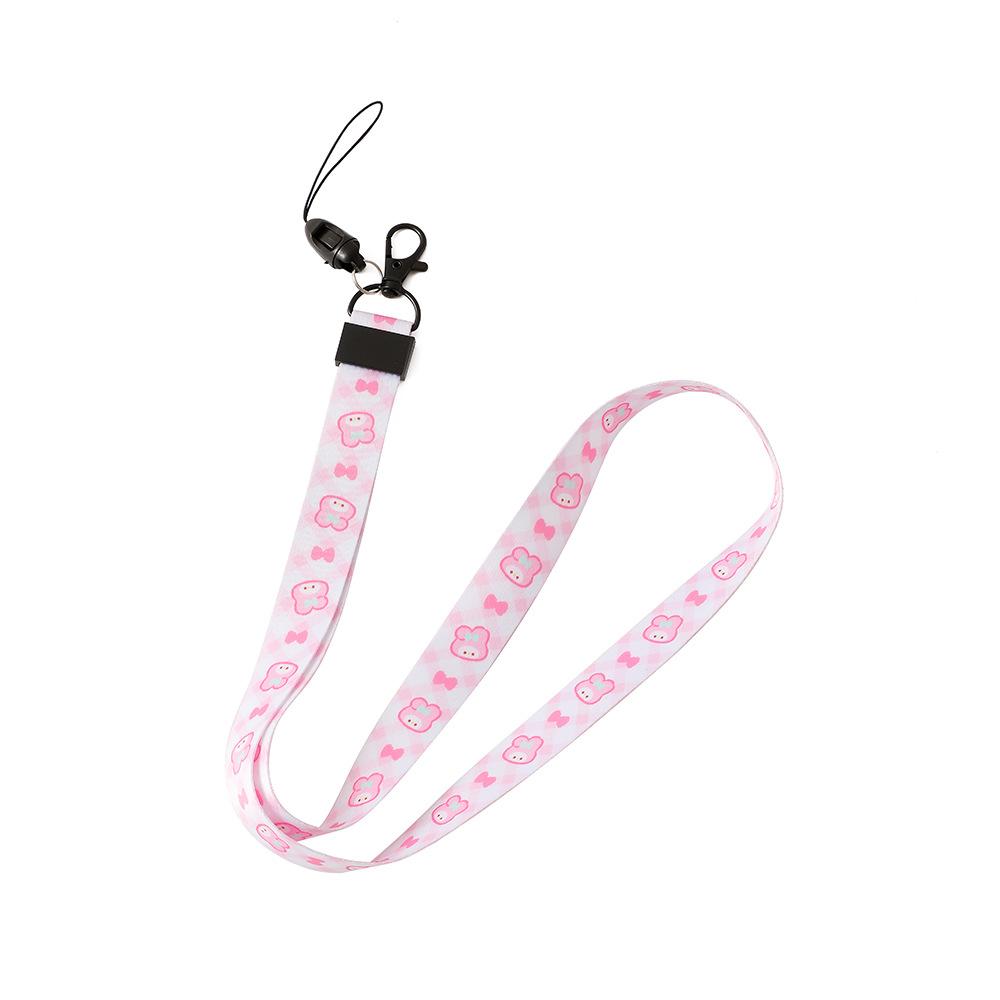 Ins Korean Version of The Girl Cartoon Hanging Neck Lanyard Student Hard Card Holder Long Rope Work Permit Mobile Phone U Disk Long Hanging Rope