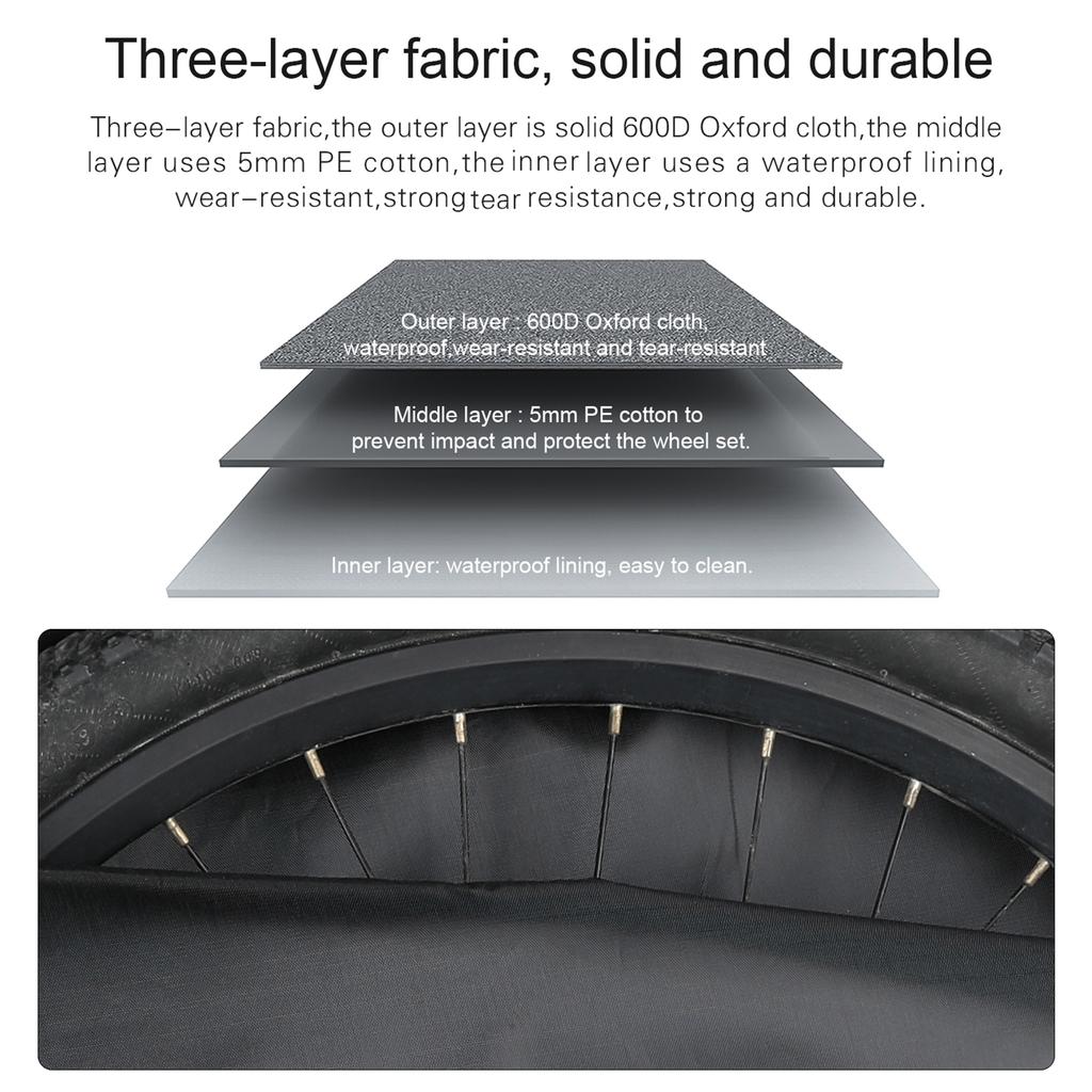 29 Inch Bicycle Wheelset Bag Wheel Carry Bag Oxford Bike Travel Tire Bag Wheel Cover for Mountain