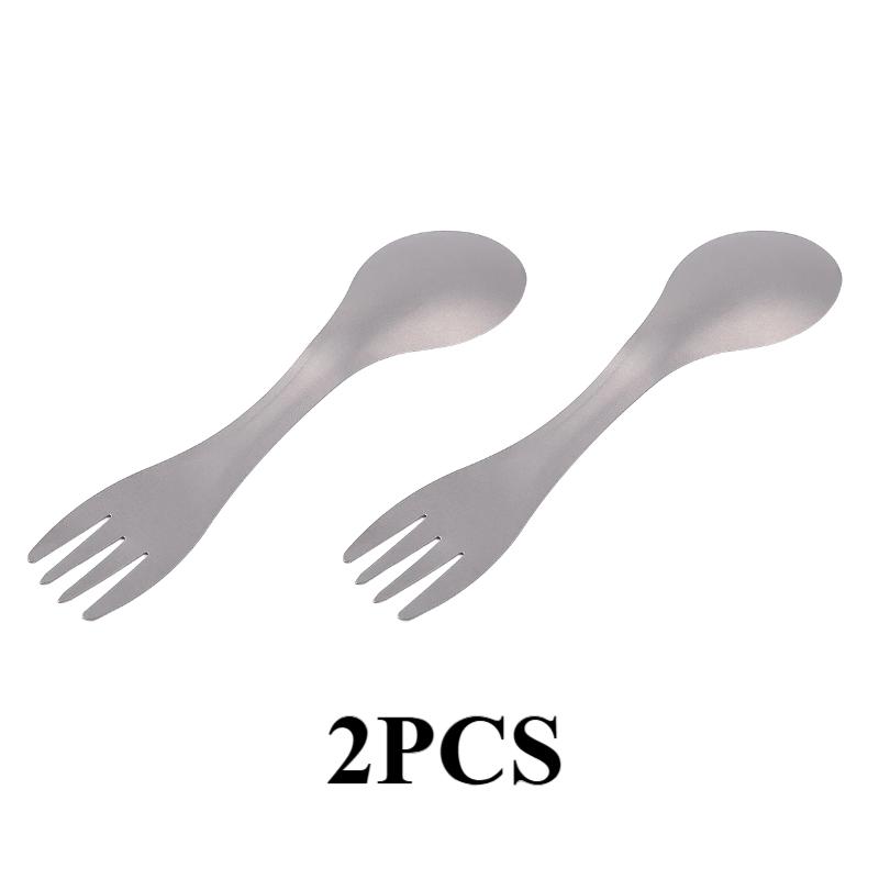 

Ultra-light Titanium Spoon Super Hard 2-IN-1 Fork Spoon Outdoor Camping Picnic Tableware EDC Survival Tool for Traveling Hiking