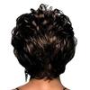 Damska krótka peruka z kręconymi włosami z grzywką Puszyste, naturalnie wyglądające jedwabiste włókno wysokotemperaturowe Damskie czarne włosy syntetyczne w średnim wieku