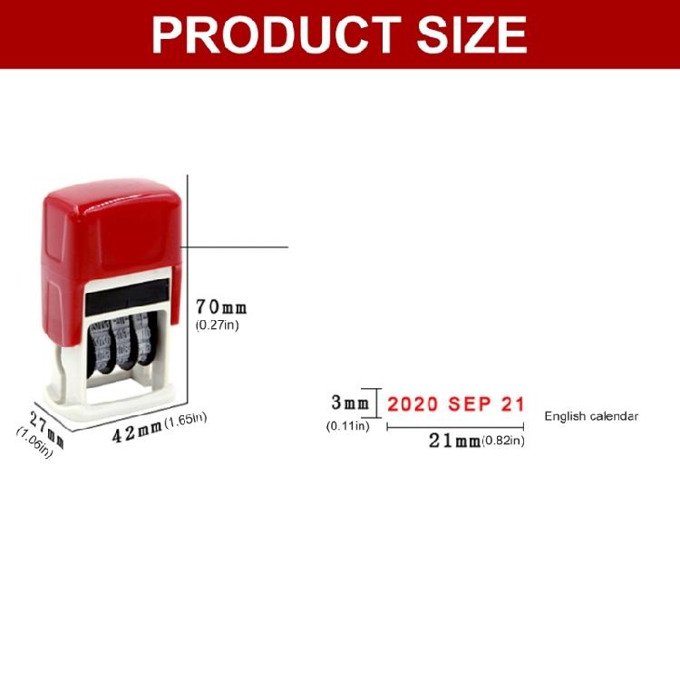 Adjustable English Date Stamp Rubber Stamp Number Stamp Business Stamp Roller Office Stamp Rubber Roller Date Stamp