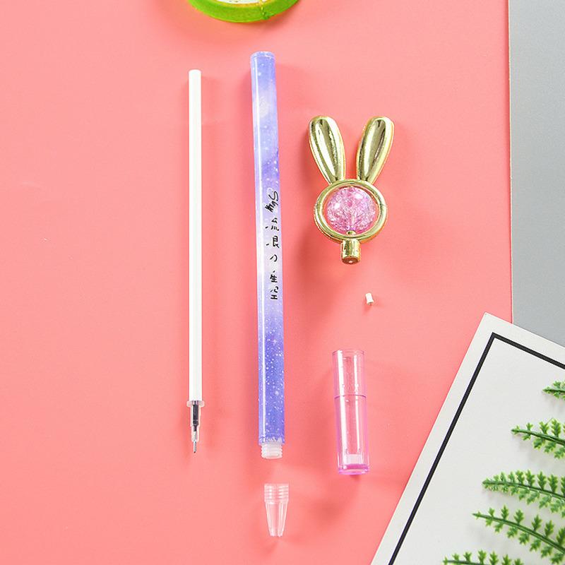 1 Piece Cute Cartoon Crystal Gel Ink Pens Kawaii Stationery Material Office School Supplies Gifts Gel Pen