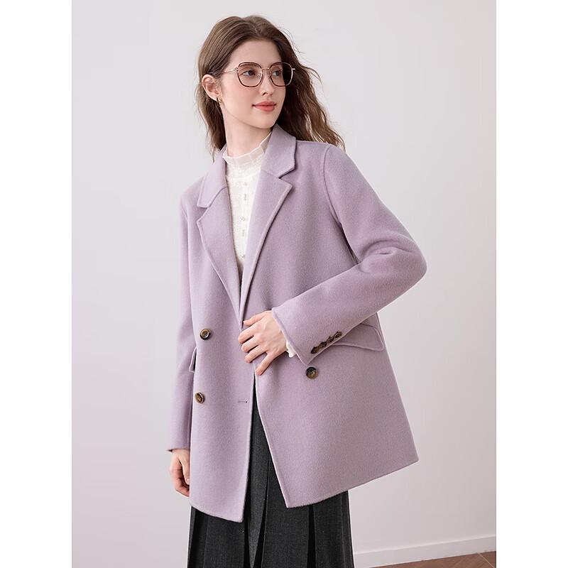 Betu Women's 2025 Autumn Mid-length Double-faced Wool Coat