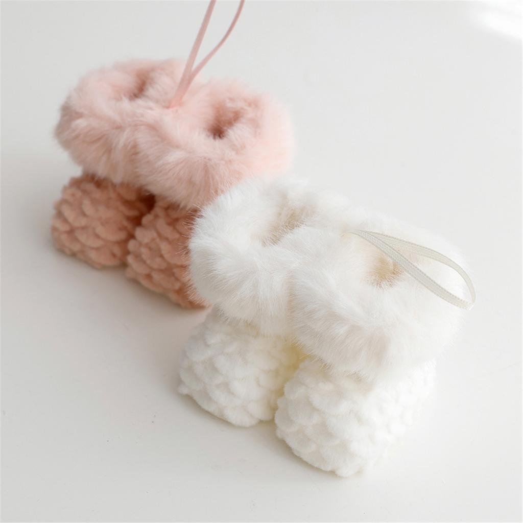 Festival Christmas Hanging Pendant Plush Boot Charm for Home and Office Decoration Holiday Store Display Ornament
