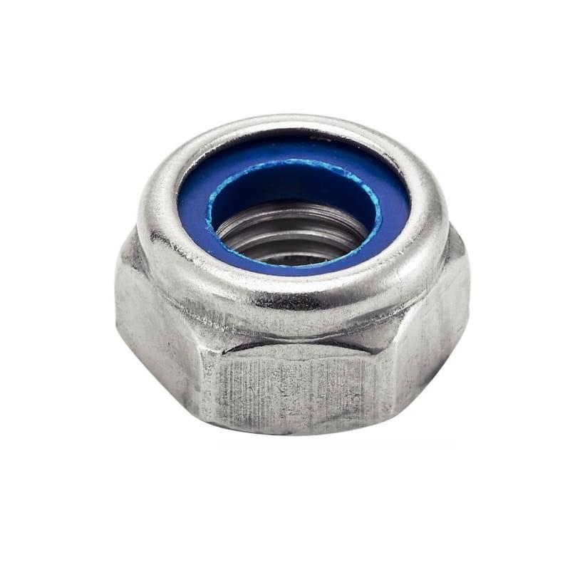 Self-locking Nut M5 with Polyamide Insert DIN985, White Zinc Plated