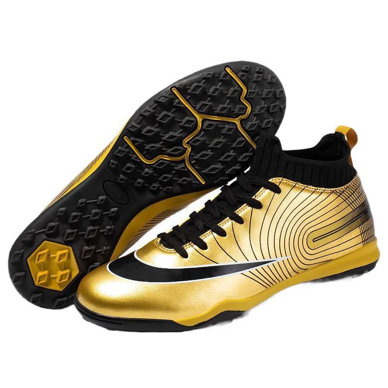 Golden football shoes Men's broken nails Middle school children Primary and secondary school students Adult game Spike sports shoes
