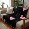 Pink Skull Rib Floral Galaxy Soft Flannel Blanket Breathable Warm Throw for Office Car Sofa Kids Room Birthday Xmas Gift