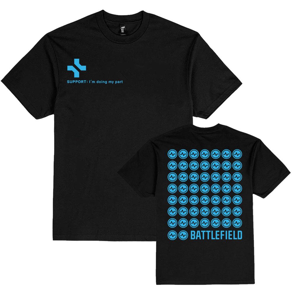 T-shirt Supporto Battlefield 6 Cotone Estiva Manica Corta Morbida Unisex Streetwear Girocollo Moda Stampa Grafica Magliette Merch
