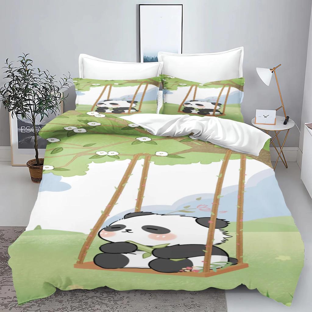 3D Children'S Bedding Set Cotton Covers 3-Piece 1 Quilt Cover  Polyester Home Decor Panda Duvet Cover Set