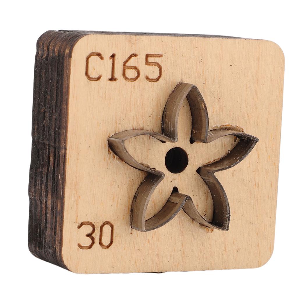 Leather Cutting Mold with   Wood Base Flower Shape Punching Die for Making Pendants Crafting Projects