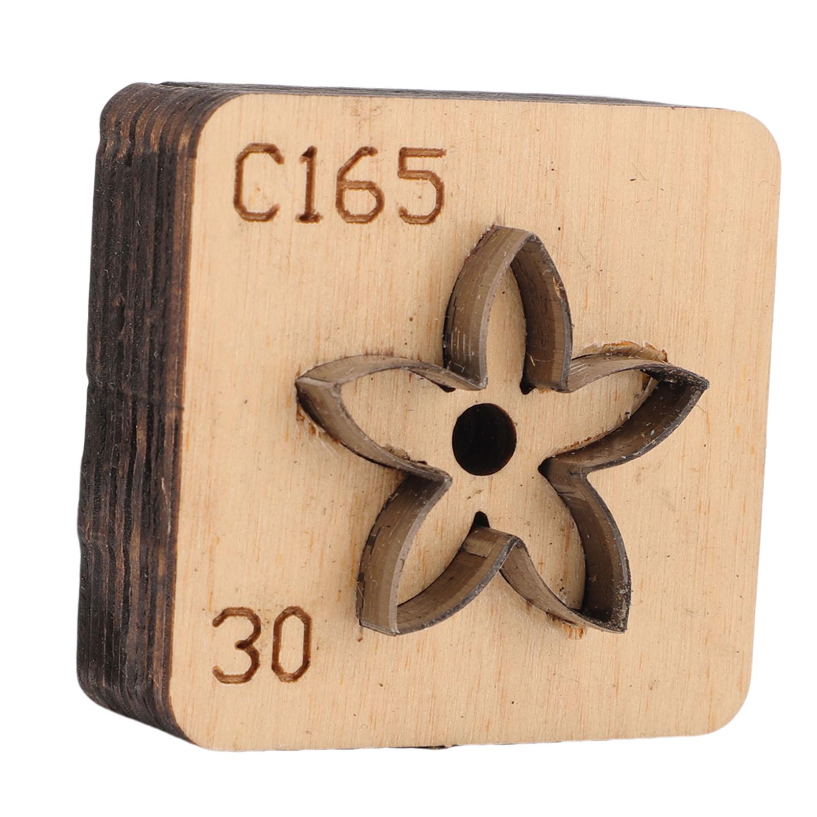 

Leather Cutting Mold with Wood Base Flower Shape Punching Die for Making Pendants Crafting Projects