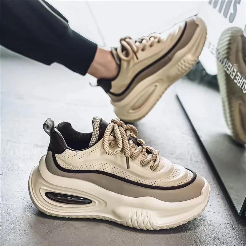 Fashion Men's Casual Shoes 2024 New Men's Sneakers Hot Sell Shock-absorbing Soft-soled Men's Platform Shoes Tenis Masculino