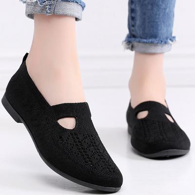 Atmungsaktive Damen-Flugweb-Freizeitschuhe, Modische Slip-on-Flats, Leichte Schuhe mit weicher Sohle, Bequeme Gehschuhe