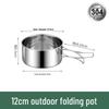 Yuedes Outdoor Cookware: 304 Stainless Steel Camping Folding Tableware Set