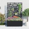 Metal Planter Box with Trellis and Wheels 71x47x16 Raised Garden Bed for Climbing Plants Vegetables Vines Privacy Planters for