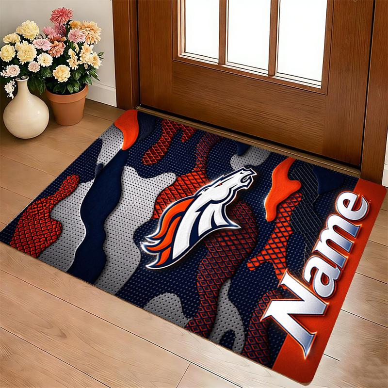 Custom Denver Broncos Camo Area Rug Living Room Nonslip Soft Carpet For Bedroom Game Playroom Sofa Office Home Decor Doormat Christmas Gift C10340