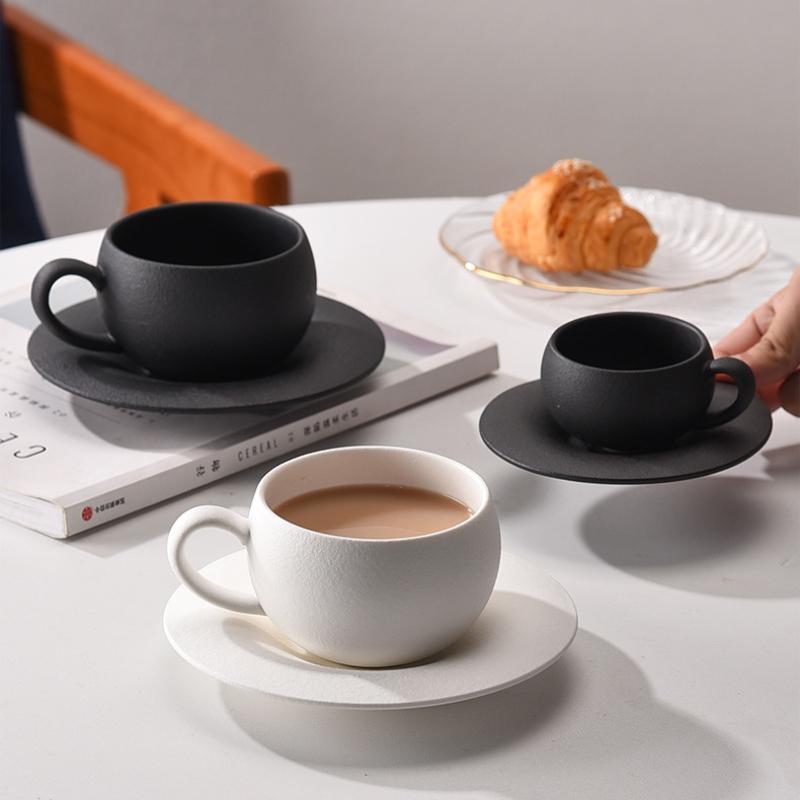 Tazza Da Caffè In Ceramica Con Manico In Legno – 320 Ml, Colore Grigio, Per Tè, Latte E Bevande Calde