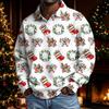 Men's Christmas Long Sleeve Button-Up Shirt for Holiday Parties and Casual Wear