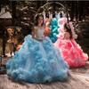 Hot-Selling Children's Princess Flower Girl Wedding & Evening Gown: Floor-Length, Puffy Performance Costume for Girls