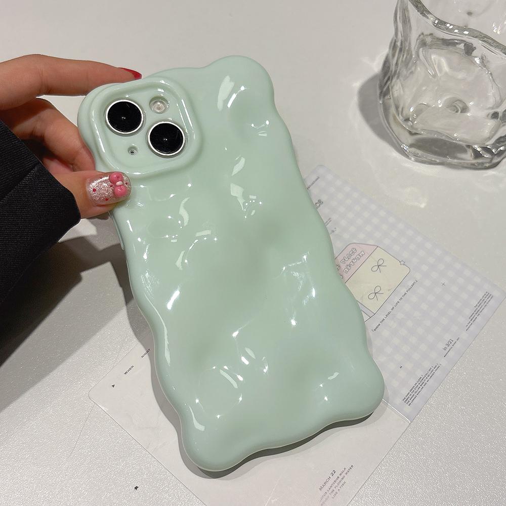 Soft Silicone Candy Cloud Wave Pattern Phone Cases For iPhone 16 15 14 13 12 11 Pro Max Plus Shockproof Bumper Back Cases Cover