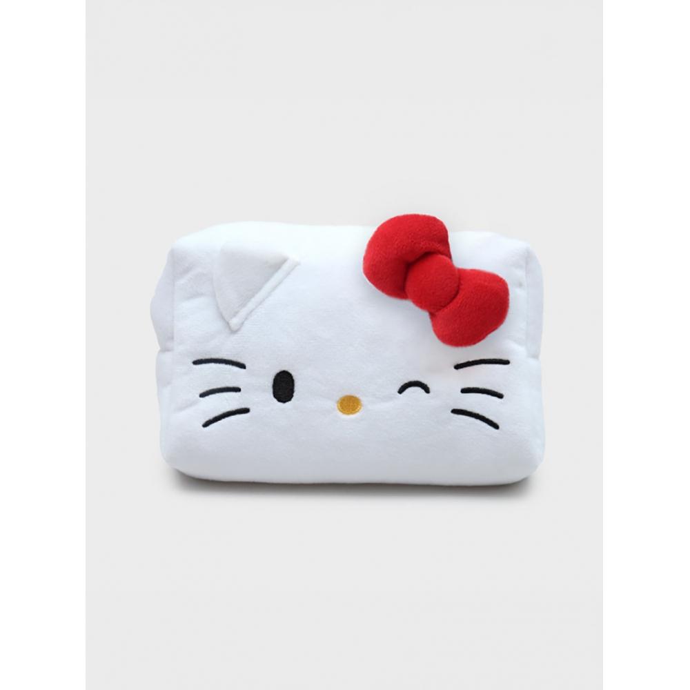 Daiso Hello Kitty Face Plush Pouch