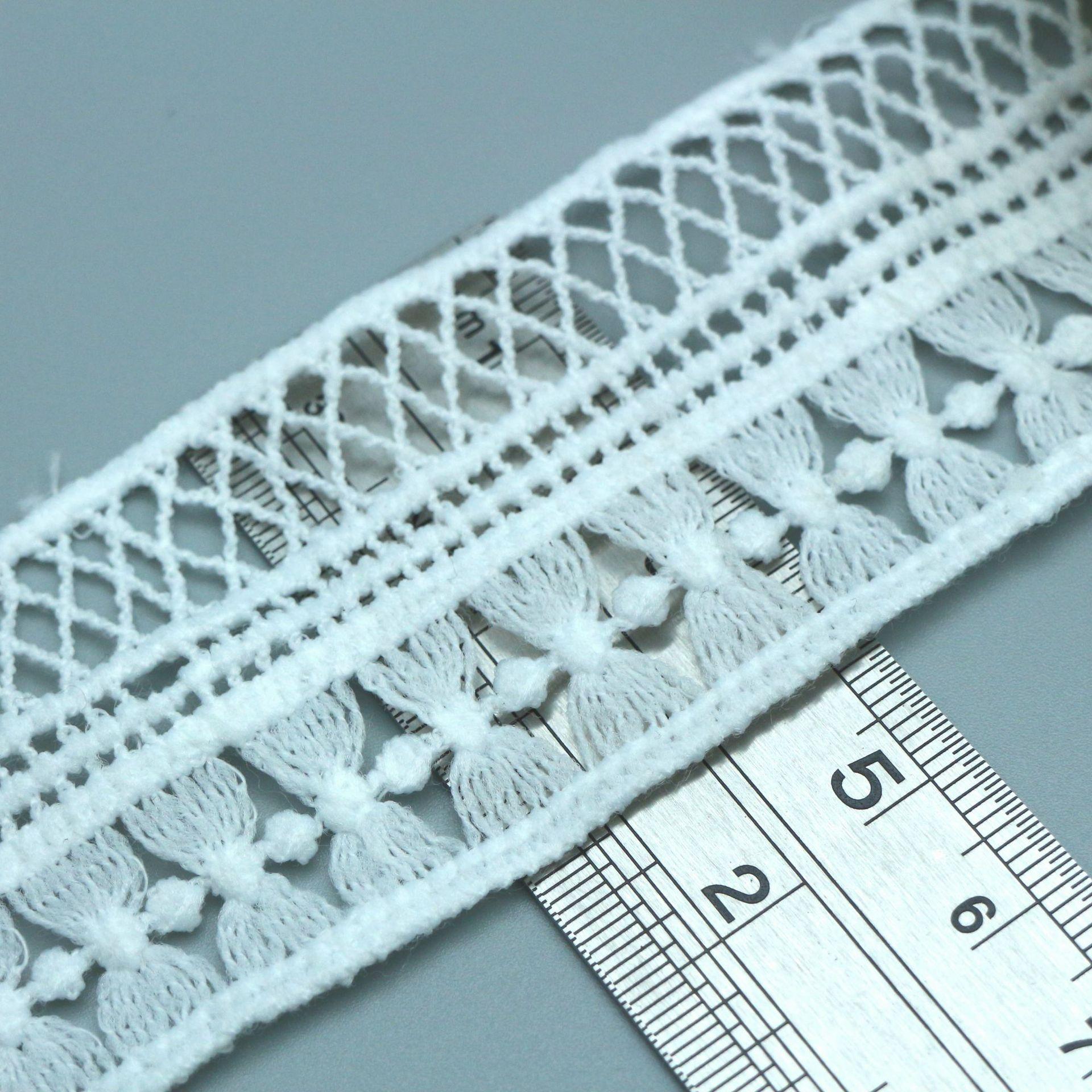 

White Unilateral Water-Soluble Milk Silk Small Lace Elastic Hollow Embroidered Lace Lace Clothing Laying Material 1523