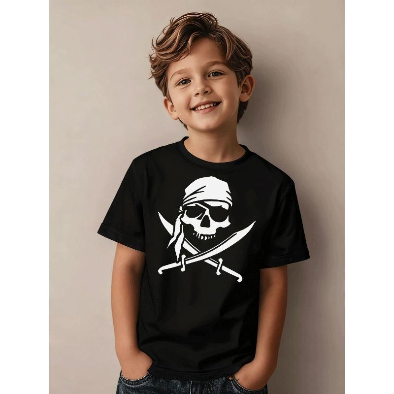 Short Sleeve Boys Clothing Casual Trendy T Shirt Kids Wear for Boys 150 чёрный