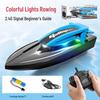 2.4G High-Speed Remote Control Waterproof Electric Speedboat with Lights for Kids