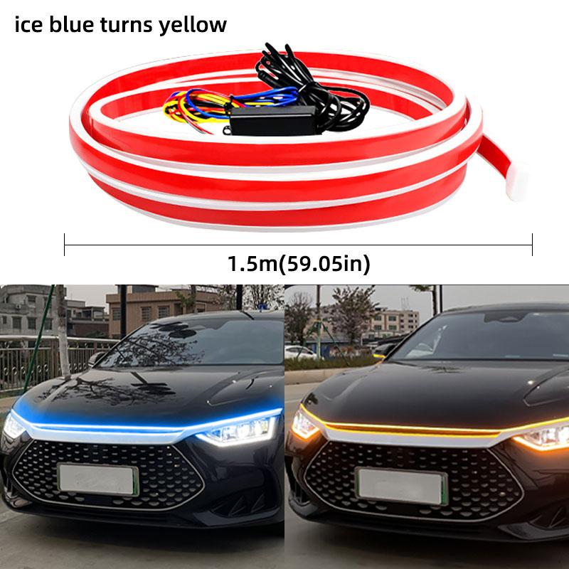 Scan Starting Auto Car Hood Lights Strip Car Turn Signal Indicator Daytime Running Light Flexible Strip Universal Ambient Lights