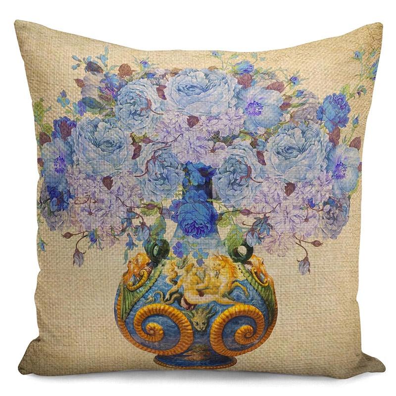 

Luxurious Peacock Print Cotton Linen Pillow Case For Elegant Home Decor Sofa Cushion Cover T