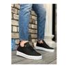 Ba0152 Lace-up High Sole Black Linen Men's Shoes