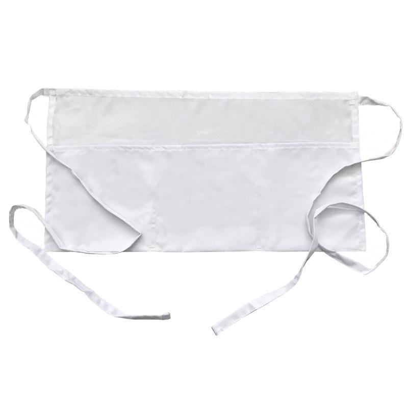 Fashion Chef Short Small Waist Apron, 1 Pockets Black Waterproof Half Apron for Waitress, Home Kitchen Practical Cooking Wear