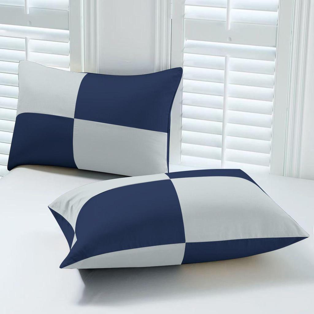 Set of Two Silky Soft Bamboo Fiber Patchwork Pillowcases with a Cool Feel