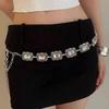 Fashion Metal Women's Waist Chain Adjustable Durable Retro Waist Chain Gold/Silver Carved Chain Belt