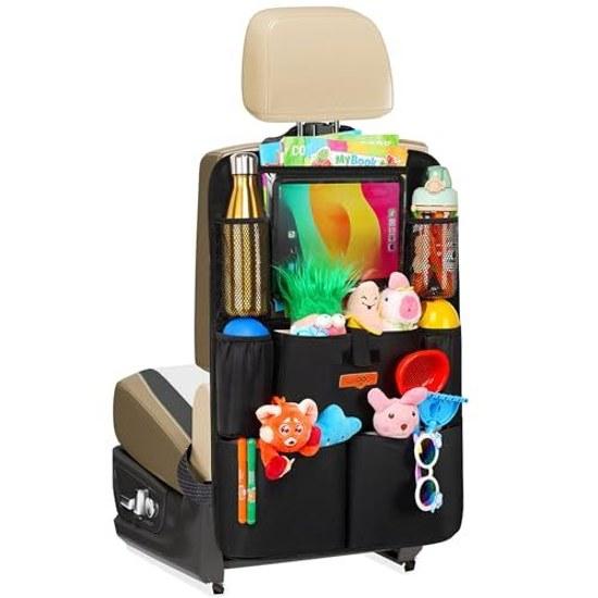 SURDOCA Seat Back Pocket Car Storage Kick Guard Rear Bag Baby Supplies Children 11-inch Tablet Compatible