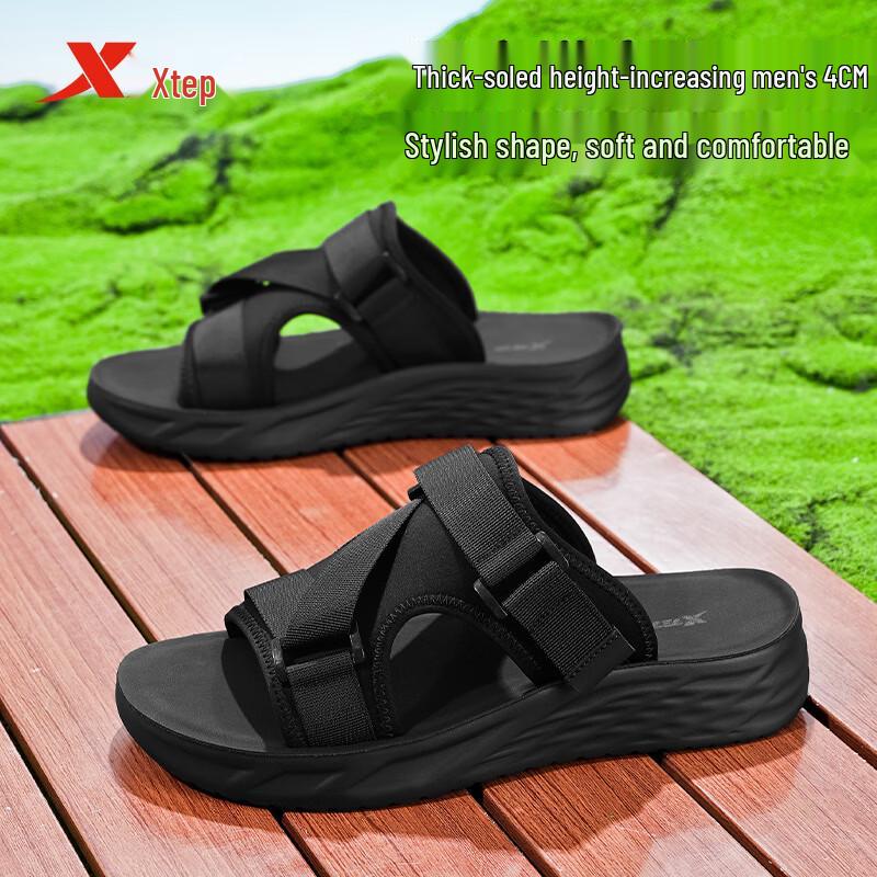 XTEP Men s A056 Sport Outdoor Beach Sandal Slippers 38 чёрный
