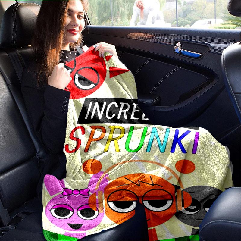 1pc Incredibox Sprunki Blanket, Soft & Cozy Throw for Home Decor, Couch Cover .B058